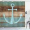 Ambesonne Anchor Shower Curtain, Timeworn Marine on Weathered Wooden Planks Rustic Nautical Theme, Cloth Fabric Bathroom Decor Set with Hooks, 69" W x 70" L, Teal Brown
